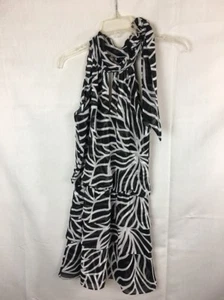 White House Black Market Womens Size 2 Black White Sleeveless Dress B12*J - Picture 1 of 1