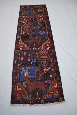 Antique exquisite handmade Afghan rug, any room décor rug, tribe.  Details below - Image 1 of 4