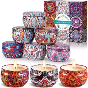 9Pcs Candele Profumate Regalo Set Regalo Donna, Cera Di Soia Candele Aromaterapi - Foto 1 di 12