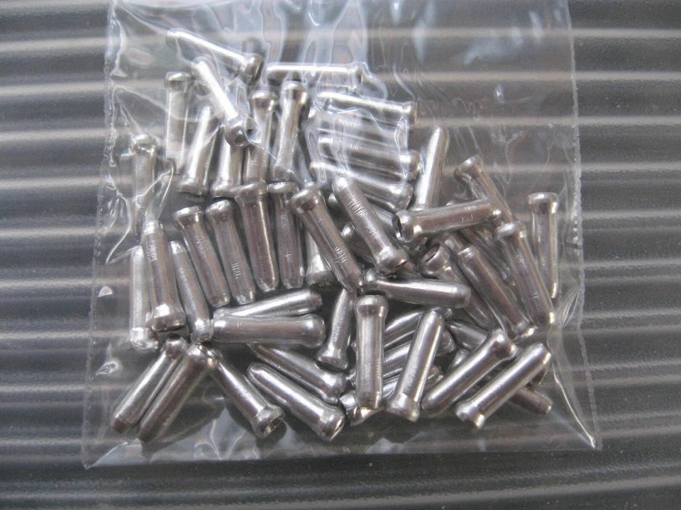 100 x Bicycle Crimps, Inner Cable Tips, Wire End Cap, Crimp - Image 1 of 1