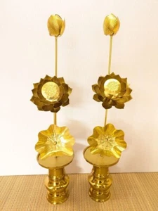 Japanese Vintage Buddhist Altar ware Flower 480mm tall ornament F/S - Imagen 1 de 10