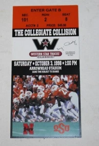 1998 NEBRASKA HUSKERS - OKLAHOMA STATE @ ARROWHEAD STADIUM TICKET STUB - Picture 1 of 2