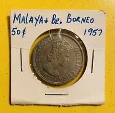 MALAYA and BRITISH BORNEO 50 Cents 1957, KEY DATE.
