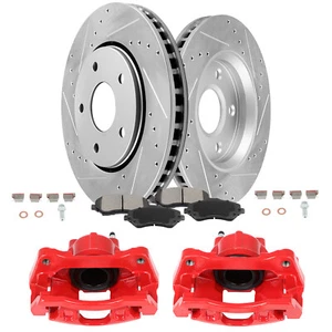 Pinzas de freno delanteras con pastilla de cerámica taladro rotor ranurado para Dodge Grand Caravan - Imagen 1 de 1