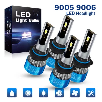 9005 9006 Kit de faros LED Combo Bombillas Alto Bajo Beam Super Brillante Blanco 10000K Foto 1 de 4