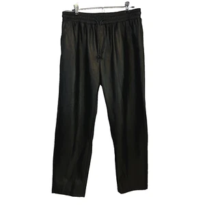 Tagoo Faux Leather Pants High Waisted  Cropped In Black Women's Size XL - Picture 1 of 11