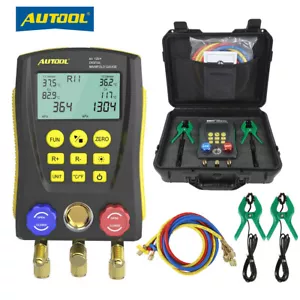 Digital Gauge HVAC Refrigeration A/C Manifold Gauge Set Pressure Vacuum Tester - Picture 1 of 20