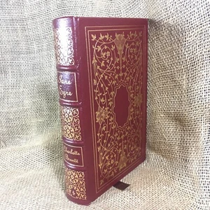 Leather Bound Jane Eyre By Charlotte Bronte Gold Accent Gilded Hubbed Spine 1978 - Picture 1 of 8
