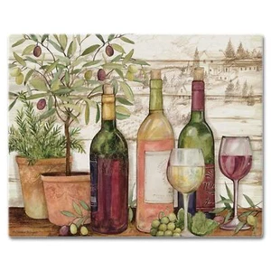 Glass Cutting Board Counter Saver 12"x15" California Wine Multi Color - Picture 1 of 2