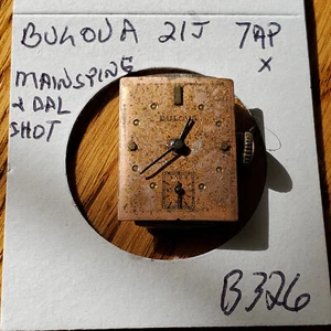 BULOVA WATCH MOVEMENT 21J 7AP X B326 - Picture 1 of 3