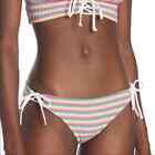 Onia Erica Side Tie Rainbow Stripe Cheeky Bikini Bottoms Sz S White Multi Nwt