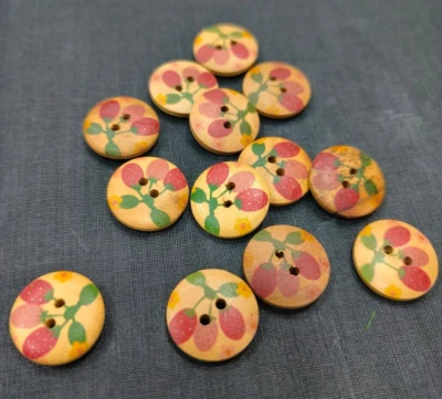 Botones artísticos de madera de cerezo 30 piezas 2 agujeros color madera vintage hágalo usted mismo manualidades de costura Foto 1 de 4