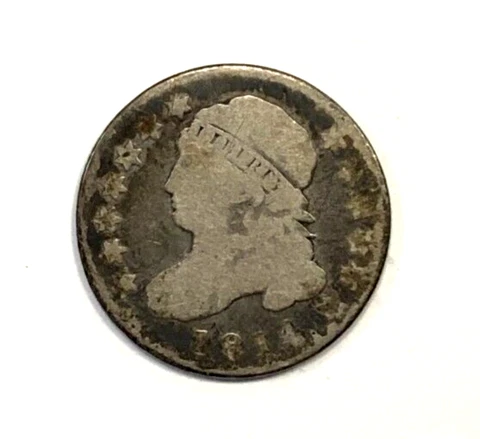 1814 Large Date Capped Bust Dime Good/AG Details Cover