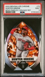 2022 Topps Chrome Ben Baller Hunter Greene Die Cut ORANGE /25 POP 2 - Picture 1 of 2