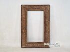 RECTANGLE Carved MIRROR FRAME - Moroccan Brown Decor - Antique Wooden Furniture