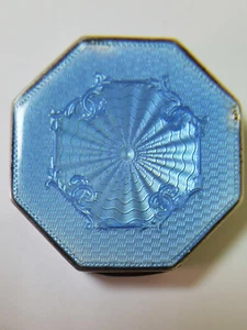 Art Deco Sterling Silver 925 Enamel Compact Powder Box Mirror Adie Brothers Ltd - Picture 1 of 12