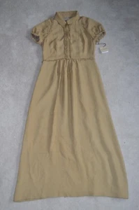 Vestido largo Burberry marrón vintage de seda con botones Seta para mujer EU 36 UK8 US 6 - Imagen 1 de 12