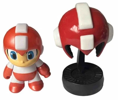 Capcom Mega Man Mini Helmet Replica & Red Mini Kidrobot Figure - Image 1 of 4