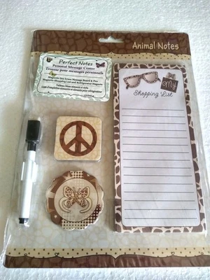Shopping List Pad Dry Message Board Leopard Print Notes Peace Magnetic - Image 1 of 2