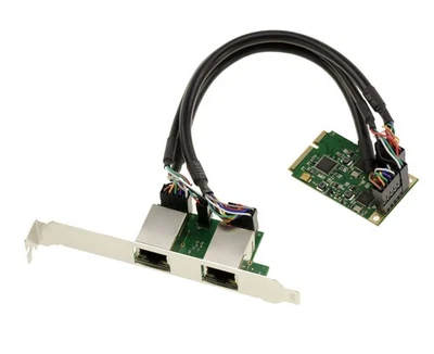 Scheda MiniPCIe - DUAL GIGABIT LAN ETHERNET - 2 PORTE - Mini PCI Express - Immagine 1 di 3