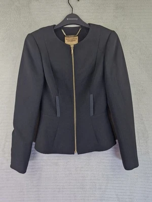 Ted Baker Working Title Womens Black Tailored Zip Up Jacket Size 0 Pit2Pit 15" - Image 1 of 4