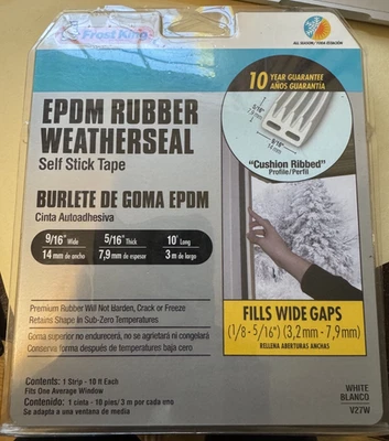 Frost King V27ga Weatherseal,10 Ft.,White,Epdm - Image 1 of 2
