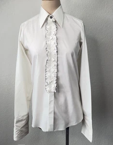 Vintage Cambridge Formal Tuxedo Ruffled Dress Shirt Men's S - Picture 1 of 9