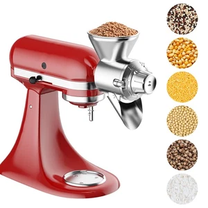 Getreidemühlenaufsatz für Kitchenaid Standmixer, Ganzmetall 9 Stufen Mehl Mi... - Bild 1 von 7