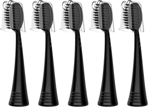 Replacement Toothbrush Heads with Covers for Burst (5 Count, Black) - Picture 1 of 12