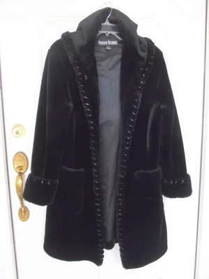 Abrigo de piel sintética vintage MARVIN RICHARDS talla MEDIANO cuero punto látigo acento Foto 1 de 4