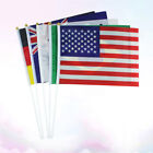 50 Pcs Hand Held Stick Flags Country International World Brass