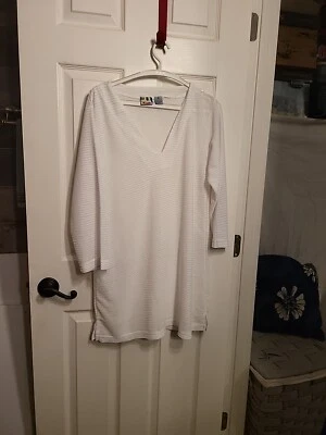 Pear Tree Point Bay Limited  Swim Cover Up Tunic Size S White, Long Sleeve. - Image 1 of 4