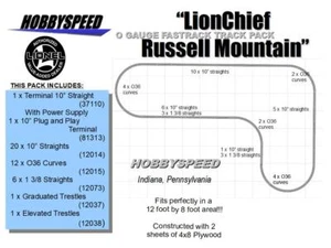 LIONEL FASTRACK LIONCHIEF RUSSELL MOUNTAIN TRACK LAYOUT O GAUGE trestle NEW - Picture 1 of 2