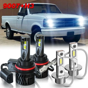 For Ford F150 F 250 F 350 1994-1996 6000K LED Headlight + Fog Light Bulbs Combo - Picture 1 of 16