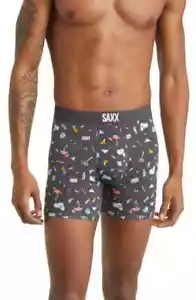 SAXX VIBE SUPER SOFT BOXER BRIEFS MEN'S FUN BITS 2.0- FD BLACK SIZE XXL - Picture 1 of 7