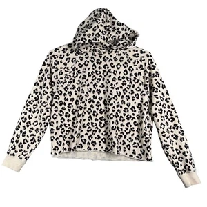 Lucky Brand Hoodie Leopard Print Pullover Sweatshirt Casual Comfy Cream Medium - Picture 1 of 9