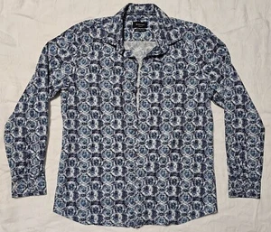Bugatchi Herren Shaped Fit Superfine Stretch Cotton Langarm - Größe L - Bild 1 von 15
