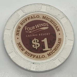 Four Winds Casino $1 Chip Nuevo Buffalo Michigan MI H&C Indian Tribal 2007 - Imagen 1 de 4