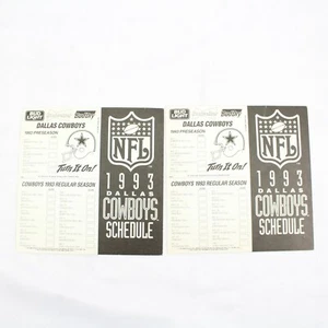 Vintage Dallas Cowboys Auto Aufkleber Sticker mit 1993 Dallas Cowboys Zeitplan Menge 2 - Bild 1 von 2