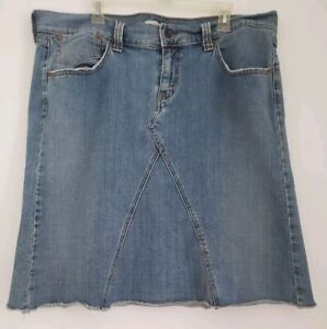 Levis Denim Skirt Vintage 1990s Y2K Sz 18 5-Pockets Jeans Style Midi Medium Wash