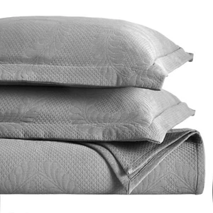 Peploi Cotton Medium Weight Matelasse Bedspread and Sham Set - Picture 1 of 43