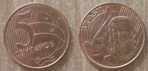 Brazil 5 Centavos 2006 Coin Real Cruzeiros Reis Brasil Free Shipping Worldwide - Picture 1 of 3