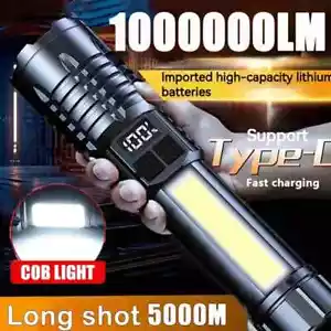 Heinast High Power LED Flashlight Powerful TYPE-C Rechargeable COB Flashlight Wi - Picture 1 of 24