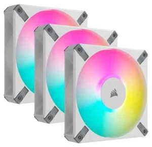 Set of 3 Corsair AF120 RGB Elite White 120mm fans (CO-9050157-WW) - Photo 1/2