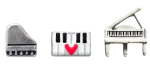 Origami Eule WAHL KLAVIER ODER KEYBOARD schwebend Emaille MUSIKINSTRUMENT Charm - Bild 1 von 5