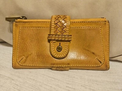 Fifty Four Fossil Bifold Wallet Yellow Leather Vintage - Image 1 of 4