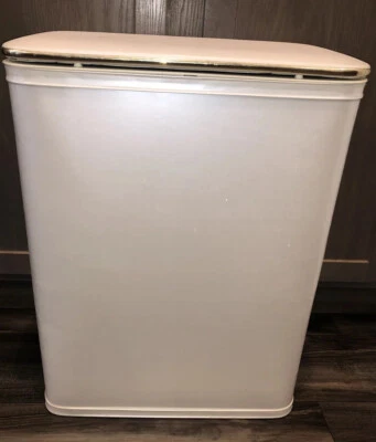 Redmon Brand Mid Century Modern Pearl White Hamper With Lid - Image 1 of 4