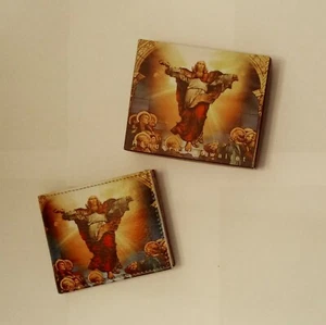 Jesus Christ Ascension Risen Wallet and Box Vegan Leather GOD Cross Bible chruch - Picture 1 of 5