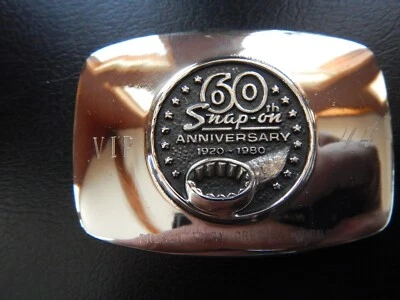Herramientas a presión VIP para hombre 60 aniversario metal plata hebilla de cinturón Foto 1 de 4