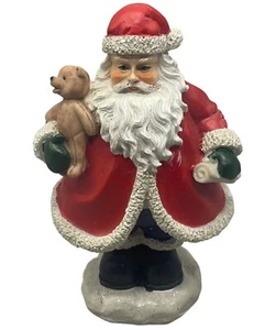 Christmas Santa Claus figurine teady bear red green 6" decoration READ - Picture 1 of 6